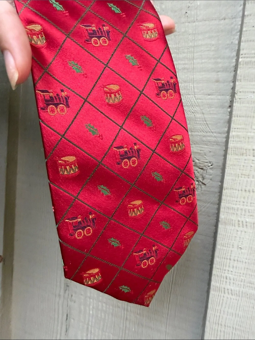 4 Holiday Neck Ties - Red, Green, Navy, Multicolor